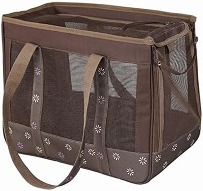 Surround-View Fashion Pet Carrier - Travel Airline Approved Dog Carrier with Dual-Mesh Sunroof