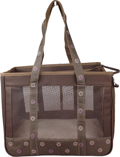 Surround-View Fashion Pet Carrier - Travel Airline Approved Dog Carrier with Dual-Mesh Sunroof