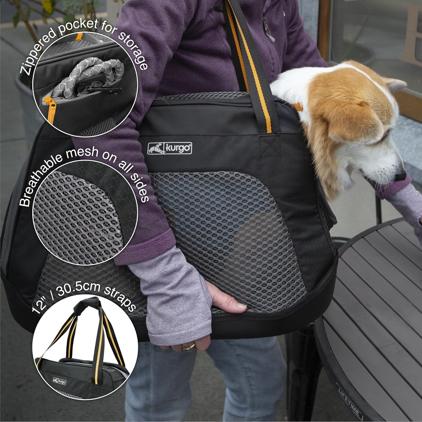 Explorer Dog Carrier Bag, Black