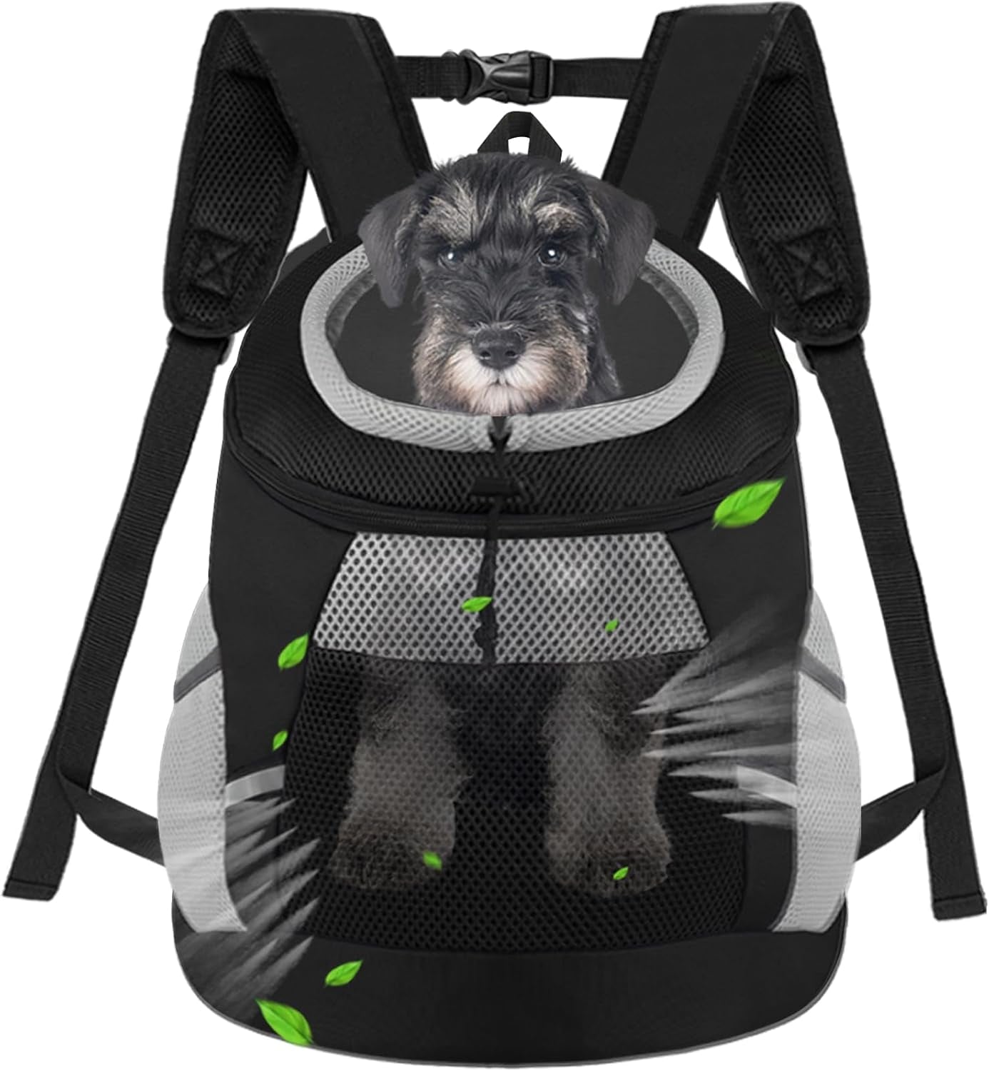 Dog Backpack Carrier - Lightweight & Breathable for Small Dogs (2-7 Lbs), Black