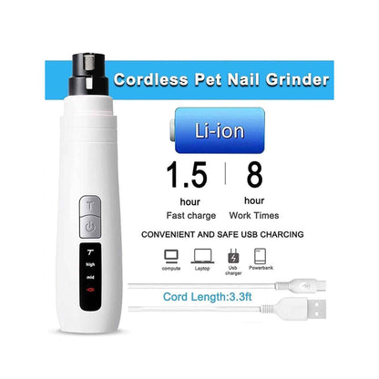 Ultimate Pet Nail Grinder - Electric Trimmer for Dogs & Cats with Turbo Rechargeable Power