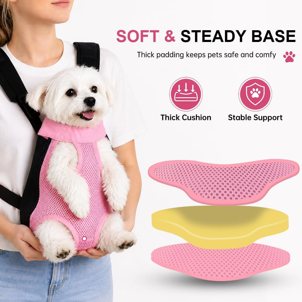 Dog Cat Backpack Carrier, Adjustable for Small Medium Dogs, Front Chest Pet Carriers, Puppy Sling, Holder Papoose for Cat Body【Small Size】