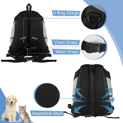 Dog Backpack Carrier - Lightweight & Breathable for Small Dogs (2-7 Lbs), Black