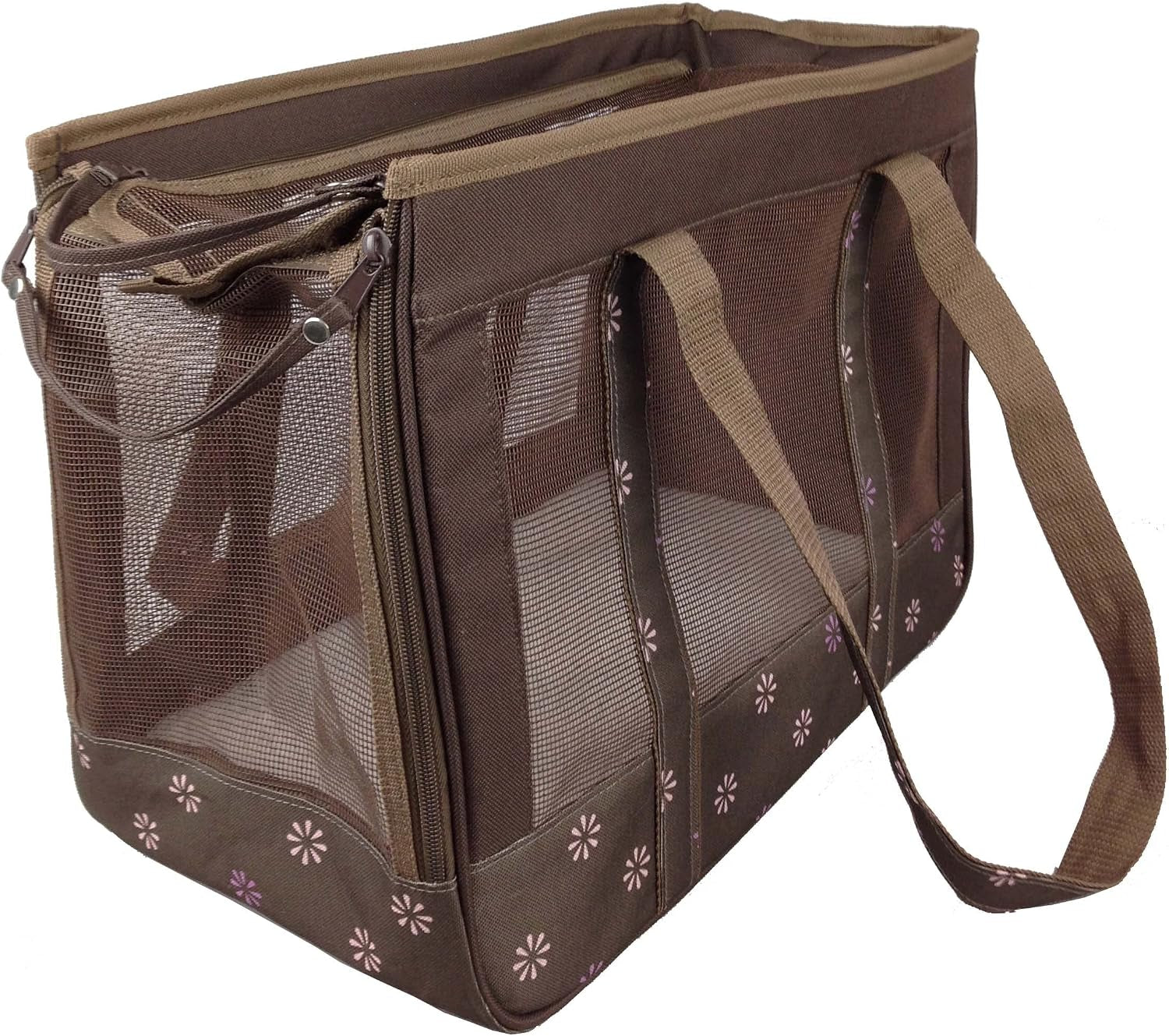 Surround-View Fashion Pet Carrier - Travel Airline Approved Dog Carrier with Dual-Mesh Sunroof