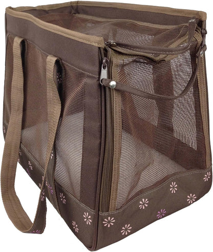 Surround-View Fashion Pet Carrier - Travel Airline Approved Dog Carrier with Dual-Mesh Sunroof